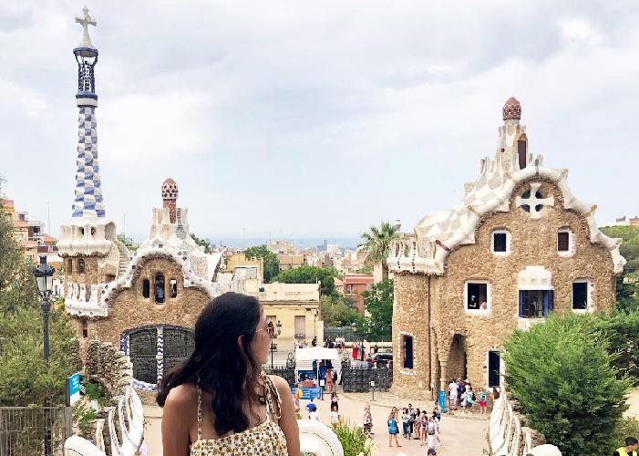 Student on study abroad to Barcelona, Spain looks out over the city